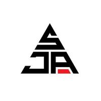 diseño de logotipo de letra de triángulo sja con forma de triángulo. monograma de diseño del logotipo del triángulo sja. plantilla de logotipo de vector de triángulo sja con color rojo. logotipo triangular sja logotipo simple, elegante y lujoso.
