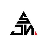 SJN triangle letter logo design with triangle shape. SJN triangle logo design monogram. SJN triangle vector logo template with red color. SJN triangular logo Simple, Elegant, and Luxurious Logo.