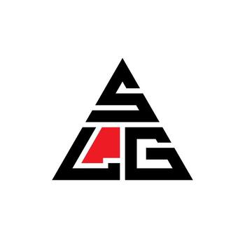 SLG triangle letter logo design with triangle shape. SLG triangle logo design monogram. SLG triangle vector logo template with red color. SLG triangular logo Simple, Elegant, and Luxurious Logo.