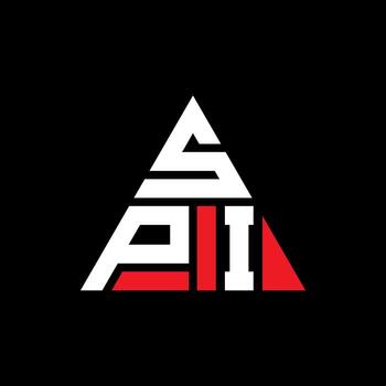 SPI triangle letter logo design with triangle shape. SPI triangle logo design monogram. SPI triangle vector logo template with red color. SPI triangular logo Simple, Elegant, and Luxurious Logo.