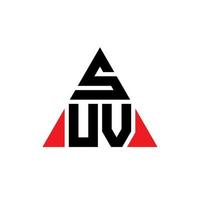 diseño de logotipo de letra triangular suv con forma de triángulo. monograma de diseño de logotipo de triángulo suv. plantilla de logotipo de vector de triángulo suv con color rojo. logotipo triangular suv logotipo simple, elegante y lujoso.