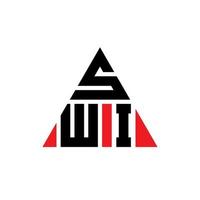 diseño de logotipo de letra de triángulo swi con forma de triángulo. monograma de diseño de logotipo de triángulo swi. plantilla de logotipo de vector de triángulo swi con color rojo. logotipo triangular swi logotipo simple, elegante y lujoso.