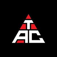 diseño de logotipo de letra triangular tac con forma de triángulo. monograma de diseño del logotipo del triángulo tac. plantilla de logotipo de vector de triángulo tac con color rojo. logotipo triangular tac logotipo simple, elegante y lujoso.