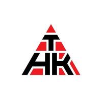 diseño de logotipo de letra triangular thk con forma de triángulo. monograma de diseño de logotipo de triángulo de thk. thk plantilla de logotipo de vector de triángulo con color rojo. logotipo triangular thk logotipo simple, elegante y lujoso.