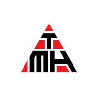 diseño de logotipo de letra triangular tmh con forma de triángulo. monograma de diseño de logotipo de triángulo tmh. plantilla de logotipo de vector de triángulo tmh con color rojo. logotipo triangular tmh logotipo simple, elegante y lujoso.
