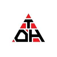 TOH triangle letter logo design with triangle shape. TOH triangle logo design monogram. TOH triangle vector logo template with red color. TOH triangular logo Simple, Elegant, and Luxurious Logo.