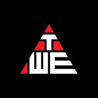 diseño de logotipo de letra triangular twe con forma de triángulo. monograma de diseño de logotipo de triángulo twe. plantilla de logotipo de vector de triángulo twe con color rojo. logotipo triangular twe logotipo simple, elegante y lujoso.