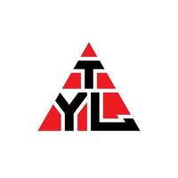 TYL triangle letter logo design with triangle shape. TYL triangle logo design monogram. TYL triangle vector logo template with red color. TYL triangular logo Simple, Elegant, and Luxurious Logo.