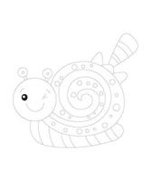 Cute baby snail kids coloring page vector
