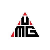 UMG triangle letter logo design with triangle shape. UMG triangle logo design monogram. UMG triangle vector logo template with red color. UMG triangular logo Simple, Elegant, and Luxurious Logo.