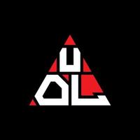 UOL triangle letter logo design with triangle shape. UOL triangle logo design monogram. UOL triangle vector logo template with red color. UOL triangular logo Simple, Elegant, and Luxurious Logo.