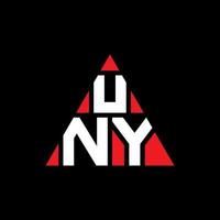 diseño de logotipo de letra de triángulo uny con forma de triángulo. monograma de diseño de logotipo de triángulo uny. plantilla de logotipo de vector de triángulo uny con color rojo. logotipo triangular uny logotipo simple, elegante y lujoso.