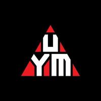 diseño de logotipo de letra triangular uym con forma de triángulo. monograma de diseño del logotipo del triángulo uym. plantilla de logotipo de vector de triángulo uym con color rojo. logotipo triangular uym logotipo simple, elegante y lujoso.