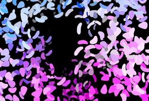 Dark Pink, Blue vector background with abstract forms.