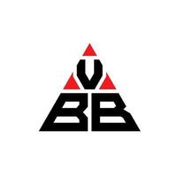 VBB triangle letter logo design with triangle shape. VBB triangle logo design monogram. VBB triangle vector logo template with red color. VBB triangular logo Simple, Elegant, and Luxurious Logo.