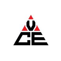 VCE triangle letter logo design with triangle shape. VCE triangle logo design monogram. VCE triangle vector logo template with red color. VCE triangular logo Simple, Elegant, and Luxurious Logo.