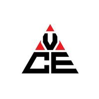 VCE triangle letter logo design with triangle shape. VCE triangle logo design monogram. VCE triangle vector logo template with red color. VCE triangular logo Simple, Elegant, and Luxurious Logo.