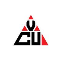 vcu diseño de logotipo de letra triangular con forma de triángulo. monograma de diseño de logotipo de triángulo vcu. plantilla de logotipo de vector de triángulo vcu con color rojo. logotipo triangular vcu logotipo simple, elegante y lujoso.