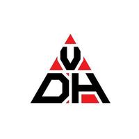 diseño de logotipo de letra triangular vdh con forma de triángulo. monograma de diseño del logotipo del triángulo vdh. plantilla de logotipo de vector de triángulo vdh con color rojo. logotipo triangular vdh logotipo simple, elegante y lujoso.