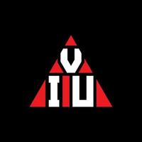 viu diseño de logotipo de letra triangular con forma de triángulo. monograma de diseño del logotipo del triángulo viu. plantilla de logotipo de vector de triángulo viu con color rojo. logotipo triangular viu logotipo simple, elegante y lujoso.