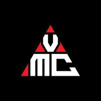 Diseño de logotipo de letra triangular vmc con forma de triángulo. monograma de diseño de logotipo de triángulo vmc. plantilla de logotipo de vector de triángulo vmc con color rojo. logotipo triangular vmc logotipo simple, elegante y lujoso.