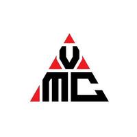 Diseño de logotipo de letra triangular vmc con forma de triángulo. monograma de diseño de logotipo de triángulo vmc. plantilla de logotipo de vector de triángulo vmc con color rojo. logotipo triangular vmc logotipo simple, elegante y lujoso.