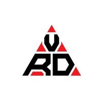 diseño de logotipo de letra de triángulo vrd con forma de triángulo. monograma de diseño de logotipo de triángulo vrd. plantilla de logotipo de vector de triángulo vrd con color rojo. logotipo triangular vrd logotipo simple, elegante y lujoso.