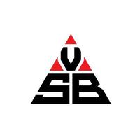 VSB triangle letter logo design with triangle shape. VSB triangle logo design monogram. VSB triangle vector logo template with red color. VSB triangular logo Simple, Elegant, and Luxurious Logo.