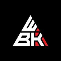 Diseño de logotipo de letra triangular wbk con forma de triángulo. monograma de diseño de logotipo de triángulo wbk. plantilla de logotipo de vector de triángulo wbk con color rojo. logotipo triangular wbk logotipo simple, elegante y lujoso. wbk