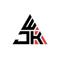 Diseño de logotipo de letra triangular wjk con forma de triángulo. monograma de diseño del logotipo del triángulo wjk. plantilla de logotipo de vector de triángulo wjk con color rojo. logotipo triangular wjk logotipo simple, elegante y lujoso.