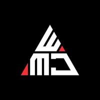 diseño de logotipo de letra triangular wmj con forma de triángulo. monograma de diseño del logotipo del triángulo wmj. plantilla de logotipo de vector de triángulo wmj con color rojo. logo triangular wmj logo simple, elegante y lujoso.