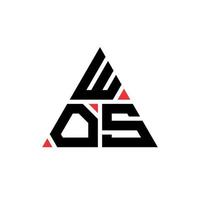 diseño de logotipo de letra triangular wos con forma de triángulo. monograma de diseño de logotipo de triángulo wos. plantilla de logotipo de vector de triángulo wos con color rojo. logo triangular wos logo simple, elegante y lujoso.