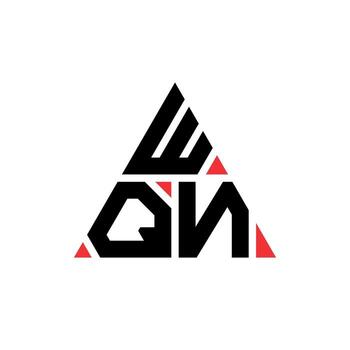WQN triangle letter logo design with triangle shape. WQN triangle logo design monogram. WQN triangle vector logo template with red color. WQN triangular logo Simple, Elegant, and Luxurious Logo.