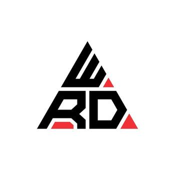 WRD triangle letter logo design with triangle shape. WRD triangle logo design monogram. WRD triangle vector logo template with red color. WRD triangular logo Simple, Elegant, and Luxurious Logo.