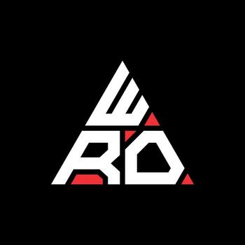 WRO triangle letter logo design with triangle shape. WRO triangle logo design monogram. WRO triangle vector logo template with red color. WRO triangular logo Simple, Elegant, and Luxurious Logo.
