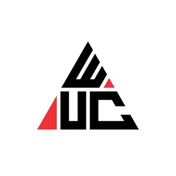 diseño de logotipo de letra triangular wuc con forma de triángulo. monograma de diseño del logotipo del triángulo wuc. plantilla de logotipo de vector de triángulo wuc con color rojo. logotipo triangular wuc logotipo simple, elegante y lujoso.