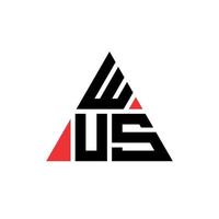 wus diseño de logotipo de letra triangular con forma de triángulo. monograma de diseño del logotipo del triángulo wus. plantilla de logotipo de vector de triángulo wus con color rojo. logotipo triangular wus logotipo simple, elegante y lujoso.
