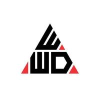 WWD triangle letter logo design with triangle shape. WWD triangle logo design monogram. WWD triangle vector logo template with red color. WWD triangular logo Simple, Elegant, and Luxurious Logo.