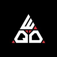 diseño de logotipo de letra triangular wqo con forma de triángulo. monograma de diseño de logotipo de triángulo wqo. plantilla de logotipo de vector de triángulo wqo con color rojo. logotipo triangular wqo logotipo simple, elegante y lujoso.