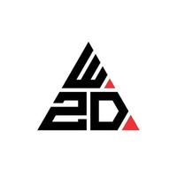 WZD triangle letter logo design with triangle shape. WZD triangle logo design monogram. WZD triangle vector logo template with red color. WZD triangular logo Simple, Elegant, and Luxurious Logo.