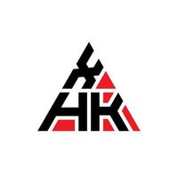 XHK triangle letter logo design with triangle shape. XHK triangle logo design monogram. XHK triangle vector logo template with red color. XHK triangular logo Simple, Elegant, and Luxurious Logo.