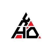 diseño de logotipo de letra de triángulo xho con forma de triángulo. monograma de diseño del logotipo del triángulo xho. plantilla de logotipo de vector de triángulo xho con color rojo. logotipo triangular xho logotipo simple, elegante y lujoso.