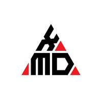diseño de logotipo de letra triangular xmd con forma de triángulo. monograma de diseño del logotipo del triángulo xmd. plantilla de logotipo de vector de triángulo xmd con color rojo. logotipo triangular xmd logotipo simple, elegante y lujoso.