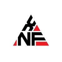 XNF triangle letter logo design with triangle shape. XNF triangle logo design monogram. XNF triangle vector logo template with red color. XNF triangular logo Simple, Elegant, and Luxurious Logo.