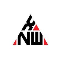 XNW triangle letter logo design with triangle shape. XNW triangle logo design monogram. XNW triangle vector logo template with red color. XNW triangular logo Simple, Elegant, and Luxurious Logo.