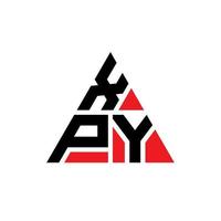 diseño de logotipo de letra triangular xpy con forma de triángulo. monograma de diseño del logotipo del triángulo xpy. plantilla de logotipo de vector de triángulo xpy con color rojo. logotipo triangular xpy logotipo simple, elegante y lujoso.