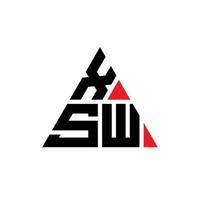 xsw diseño de logotipo de letra triangular con forma de triángulo. monograma de diseño del logotipo del triángulo xsw. plantilla de logotipo de vector de triángulo xsw con color rojo. logotipo triangular xsw logotipo simple, elegante y lujoso.