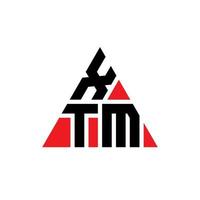 diseño de logotipo de letra de triángulo xtm con forma de triángulo. monograma de diseño de logotipo de triángulo xtm. plantilla de logotipo de vector de triángulo xtm con color rojo. logotipo triangular xtm logotipo simple, elegante y lujoso.