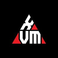 Diseño de logotipo de letra triangular xvm con forma de triángulo. monograma de diseño del logotipo del triángulo xvm. plantilla de logotipo de vector de triángulo xvm con color rojo. logotipo triangular xvm logotipo simple, elegante y lujoso.