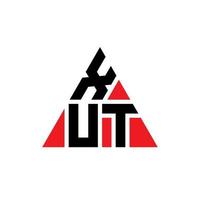 xut diseño de logotipo de letra triangular con forma de triángulo. monograma de diseño del logotipo del triángulo xut. plantilla de logotipo de vector de triángulo xut con color rojo. logotipo triangular xut logotipo simple, elegante y lujoso.